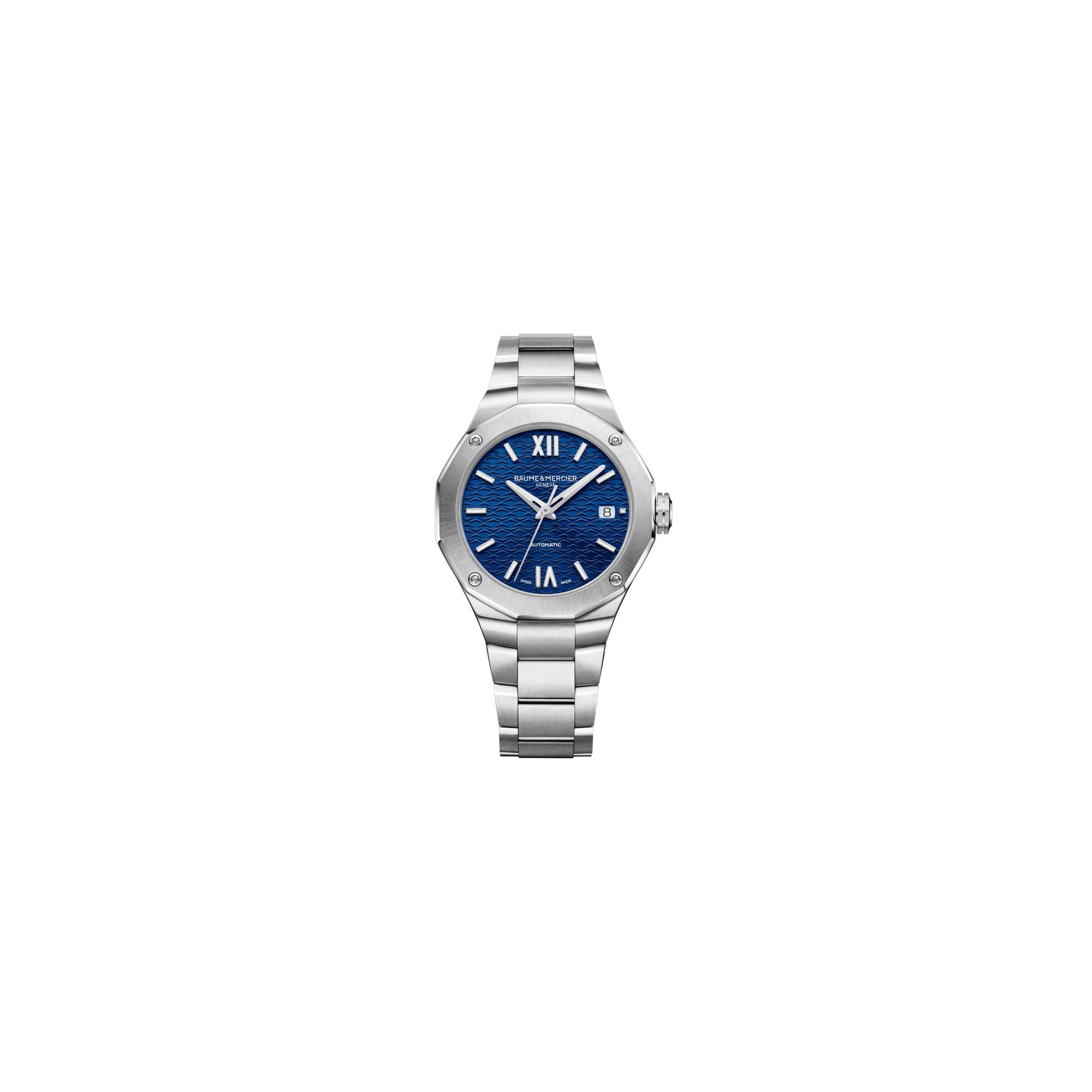 Baume & Mercier Montre Baume et Mercier Riviera automatique cadran bleu bracelet acier 36 mm