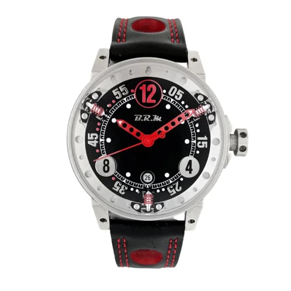 Daniel Gérard Montre Occasion B.R.M. V6 Aiguilles Rouges Bracelet Cuir Noir