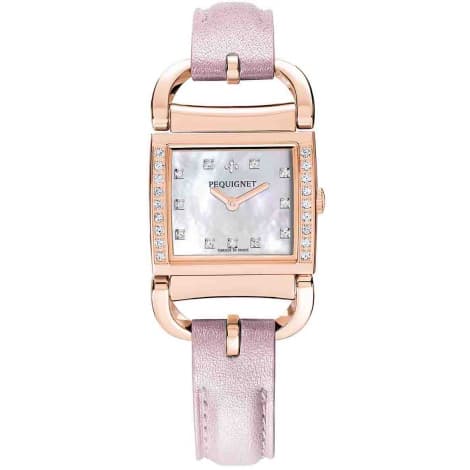 Pequignet Attelage Montre Pequignet Attellage Quartz - Cadran Nacre Blanc - Bracelet Bois de rose nacré - 5896509CD-CBRN