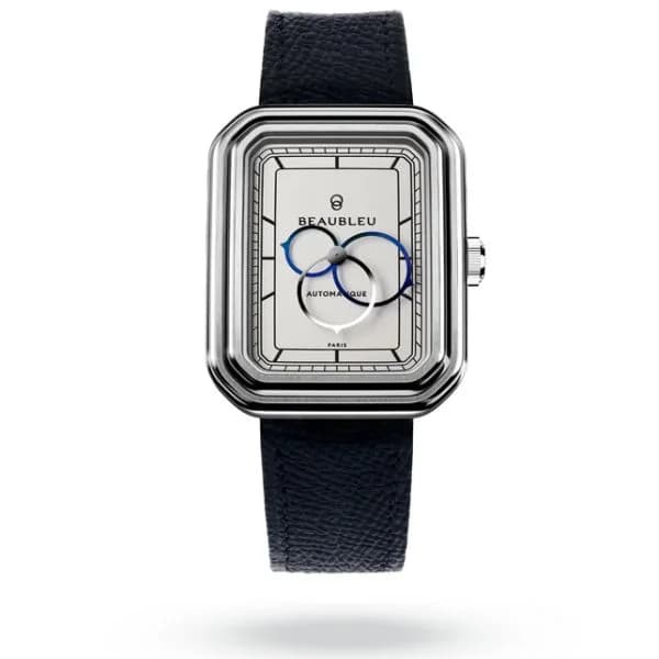 Beaubleu Montre Beaubleu Ecce Figura Alba Bracelet Cuir Bleu