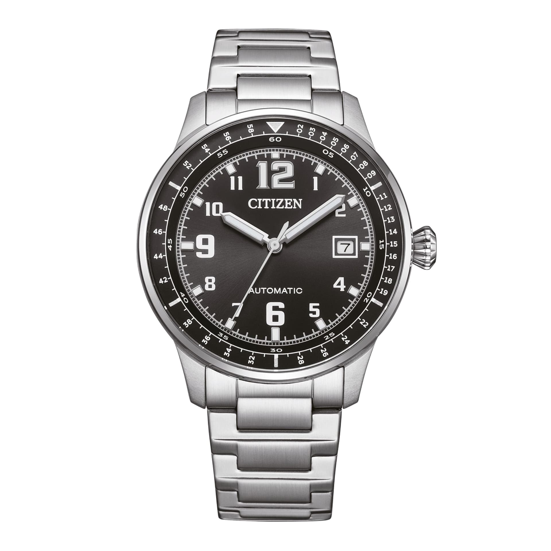 Citizen Montre Citizen Platform Mechanical Urban Military automatique cadran noir bracelet acier 40 mm