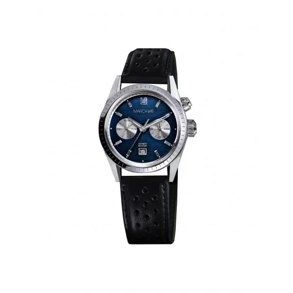 March LA.B Montre MARCH LA.B Agenda Supra Automatique Cadran Navy Bracelet Buffle Noir