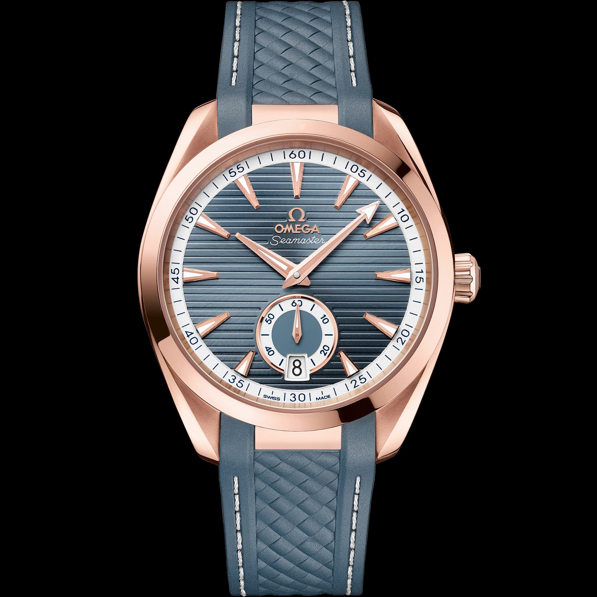 Omega Seamaster 41 mm, or Sedna™ sur bracelet caoutchouc