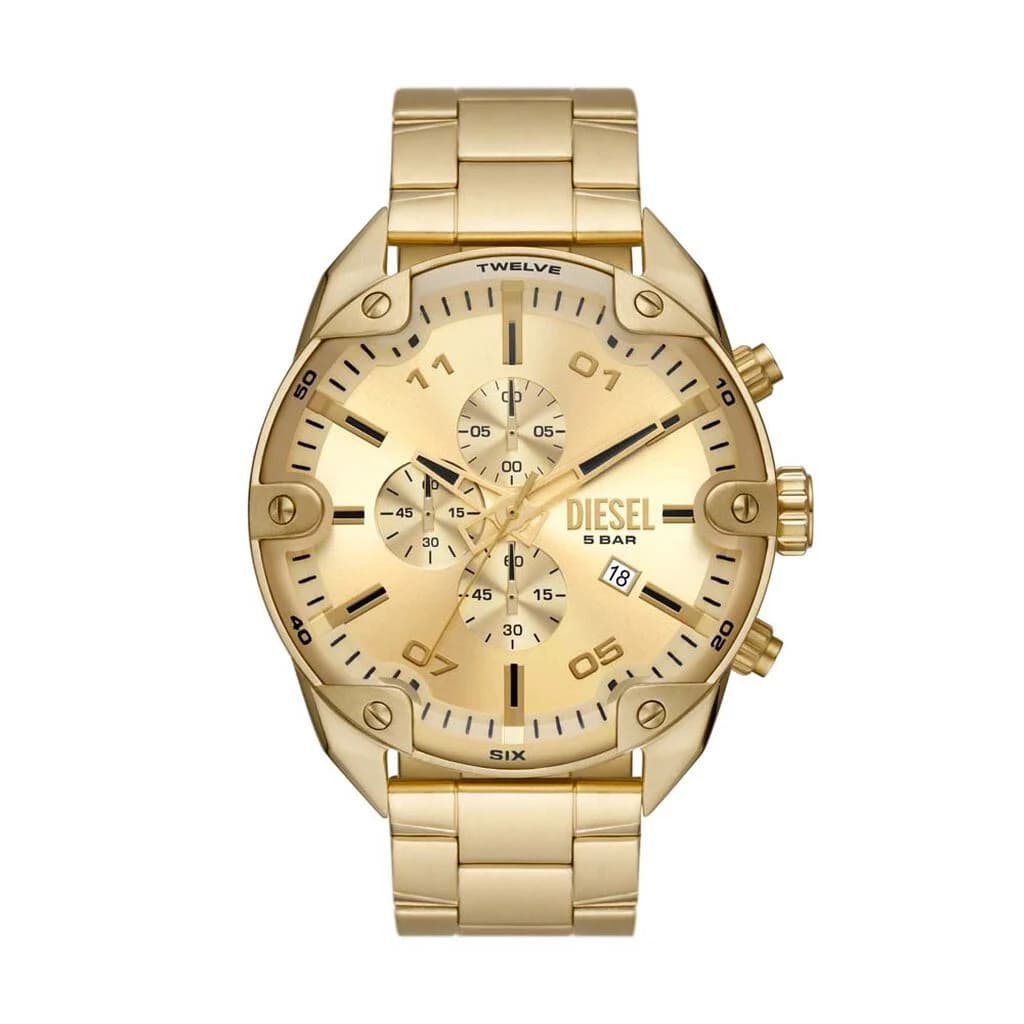 Diesel Montre Diesel Collection Spiked en Acier et PVD Doré