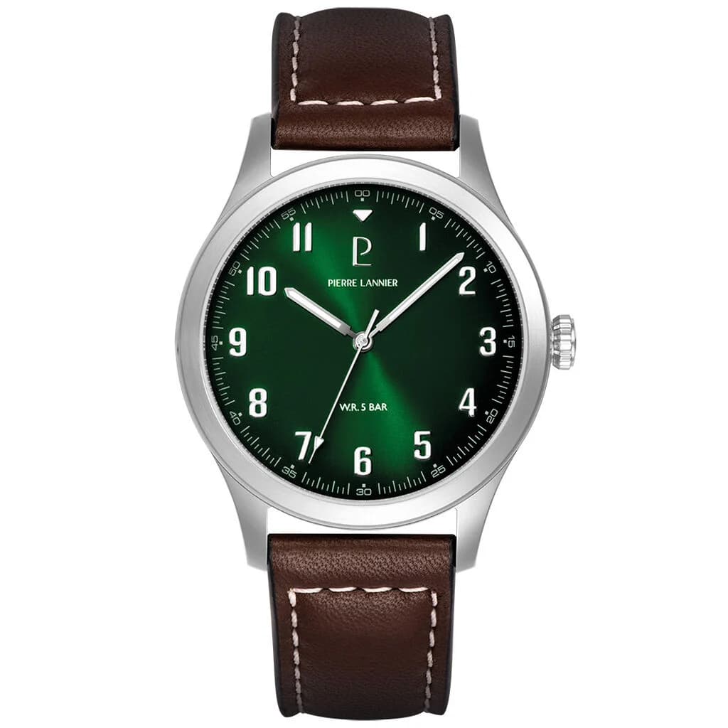 Pierre Lannier Montre Pierre Lannier Collection Aviateur en Cuir Marron