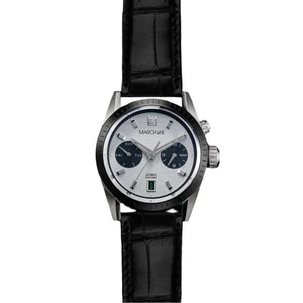 March LA.B Montre March LA.B Agenda Automatique Cadran Double Alligator Noir