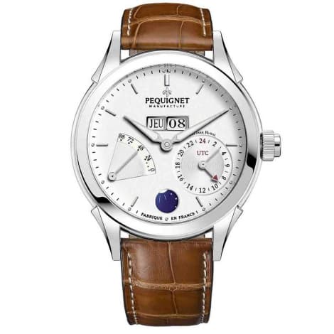 Pequignet Montre Pequignet Rue Royale GMT Automatique Cadran Blanc - 9010933-AGF