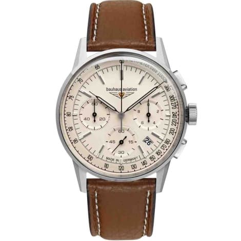 Bauhaus Montre Bauhaus Aviation G38 Chronograph Quartz Cadran Beige Bracelet Cuir - 23765