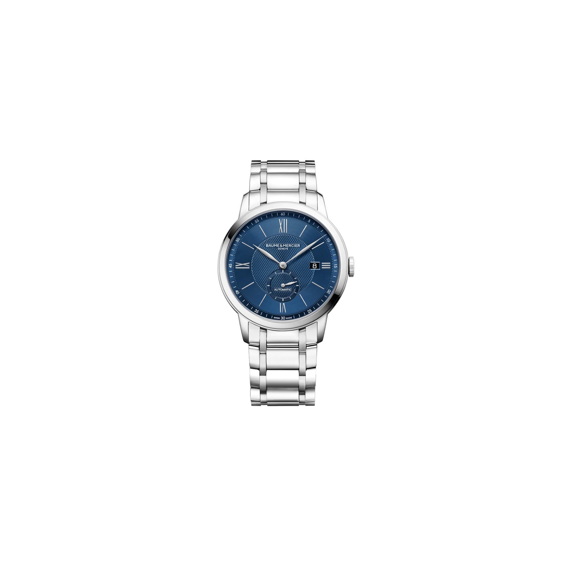 Baume & Mercier Montre Baume et Mercier Classima automatique cadran bleu bracelet acier 42 mm