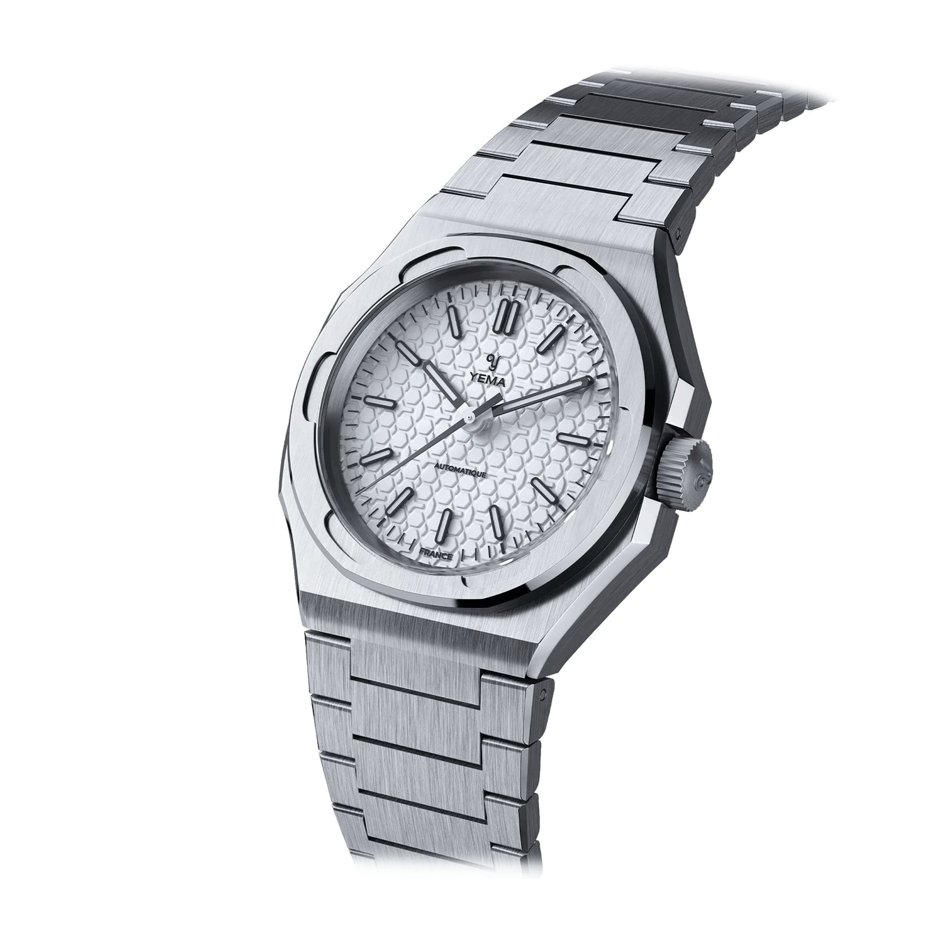 Yema Montre Yema Urban Traveller automatique cadran blanc bracelet acier 39 mm
