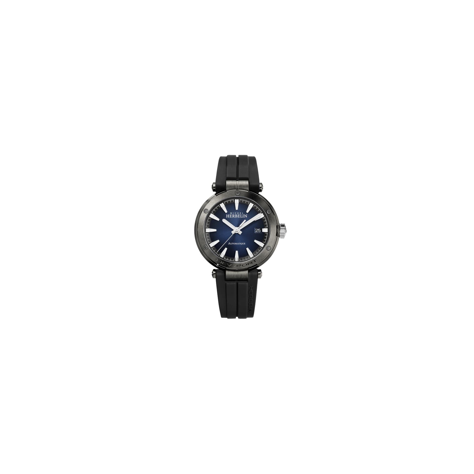 Michel Herbelin Montre Michel Herbelin Newport automatique cadran bleu bracelet caoutchouc noir 41 mm