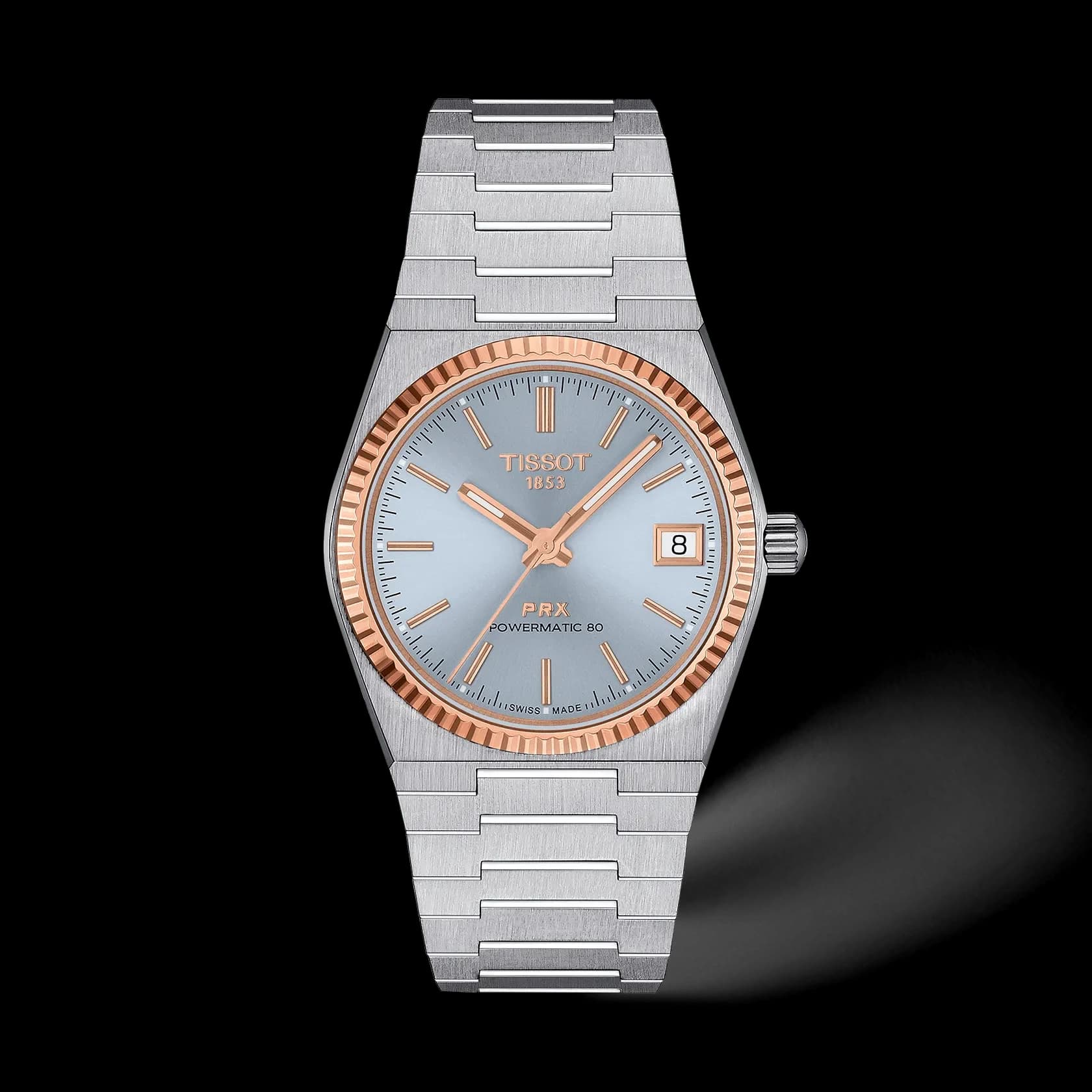 Tissot PRX Gold 35mm — cadran bleu