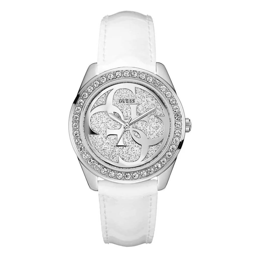 Guess Montre Femme GUESS en Cuir Blanc Etanche