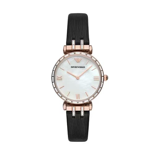 Emporio Armani Montre Analogique Femme Emporio Armani Cuir Noir AR11295
