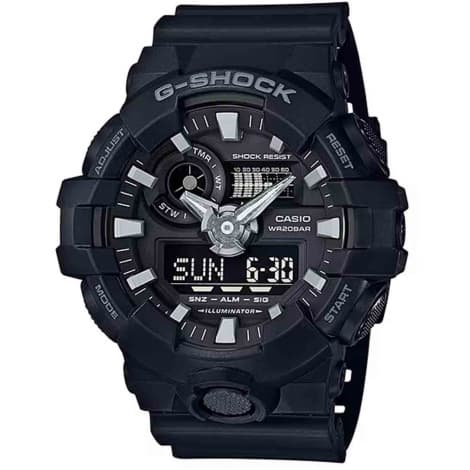 Casio Montre GShock Classic - Série GA-700 - Noir & Argent 57.5 x 53.4 mm- GA-700-1B