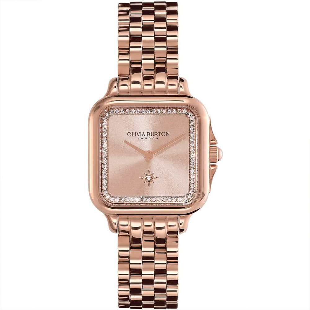 Olivia Burton Montre Olivia Burton Collection Grosvenor en Acier et PVD Doré Rose