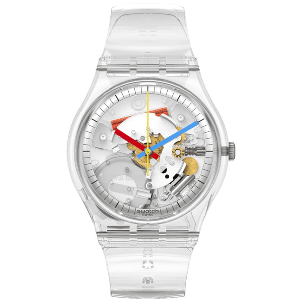 Swatch Montre Swatch Clearly Gent en Plastique Transparent