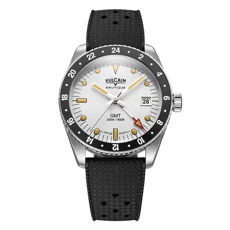 Vulcain Montre Skindiver GMT White Luminova Beige 680174A57