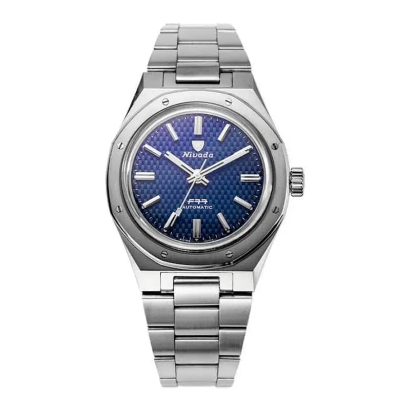 Nivada Grenchen Montre F77 Blue No Date 68001A77