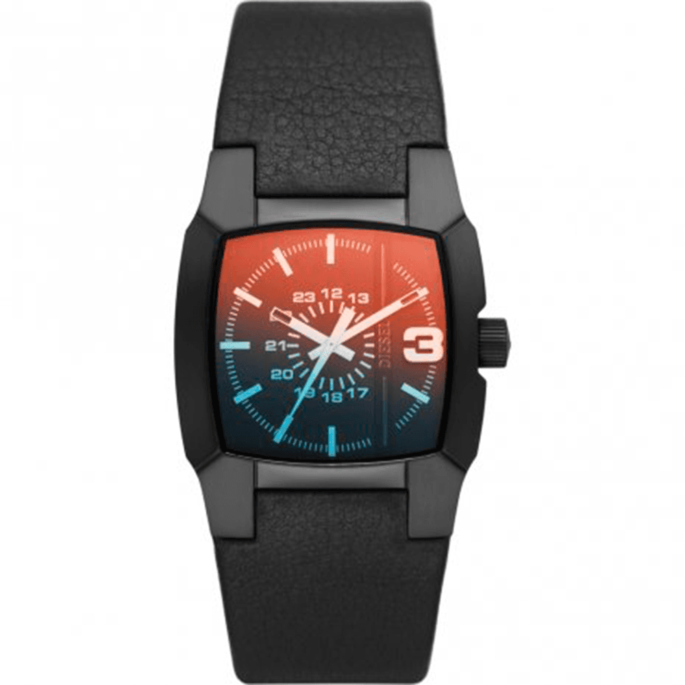 Diesel Montre Diesel Cliffhanger en Cuir Noir