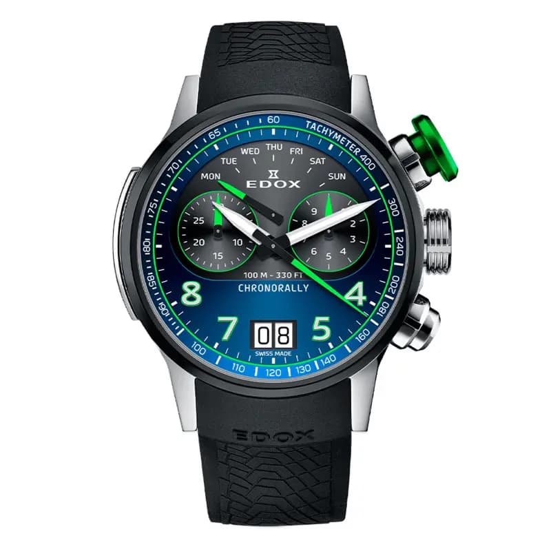 Edox Montre Chronorally Chronograph 45 38003-TINV-BUNV