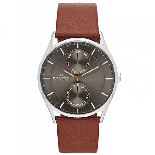 Skagen Montre Homme SKAGEN en Cuir Marron Etanche