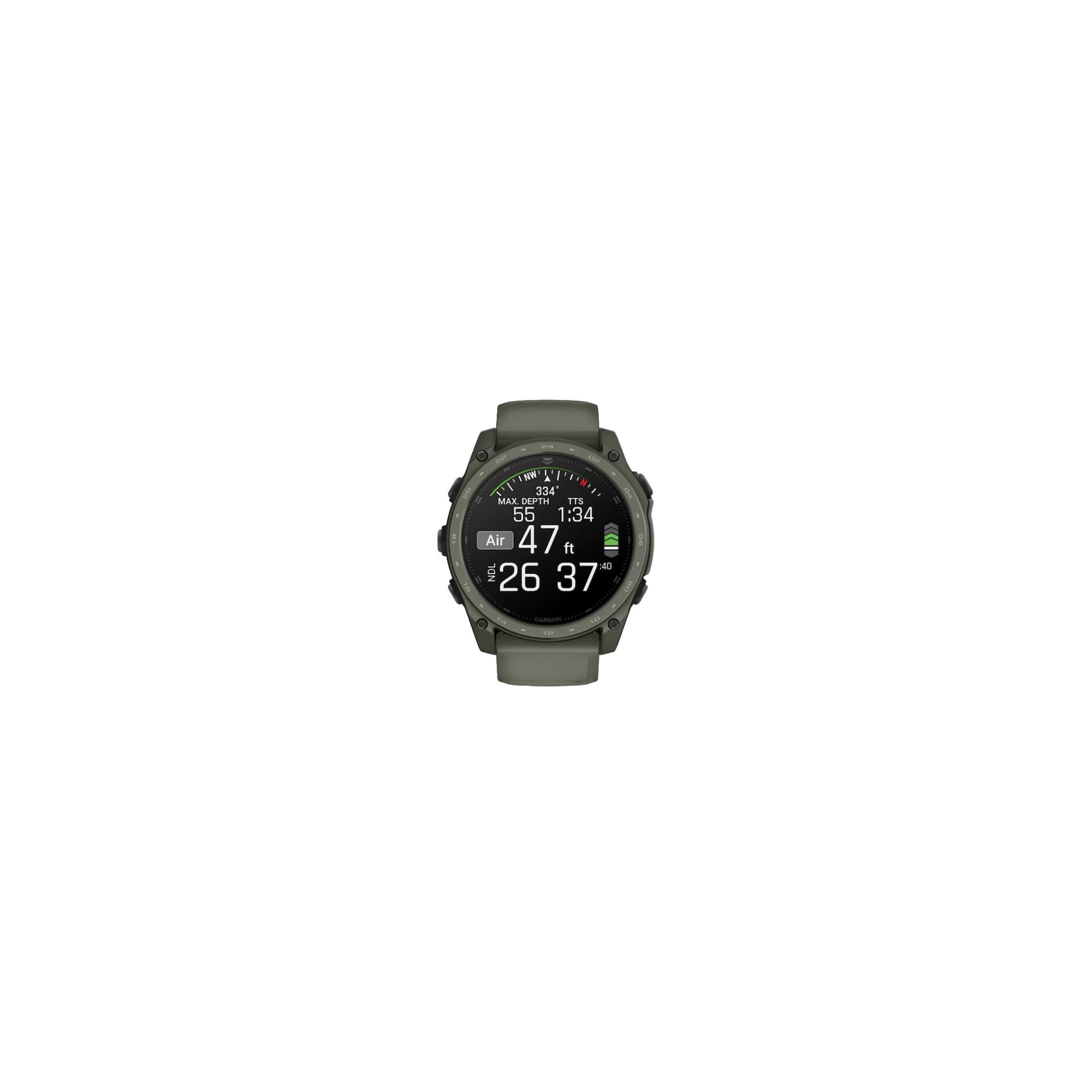 Garmin Montre Garmin Tactix 8 Cerakote AMOLED bracelet silicone vert 51 mm - Avec calculateur Applied Ballistics Ultralight
