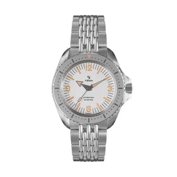 Yema Montre Yema Diver Cadran Blanc Bracelet Acier