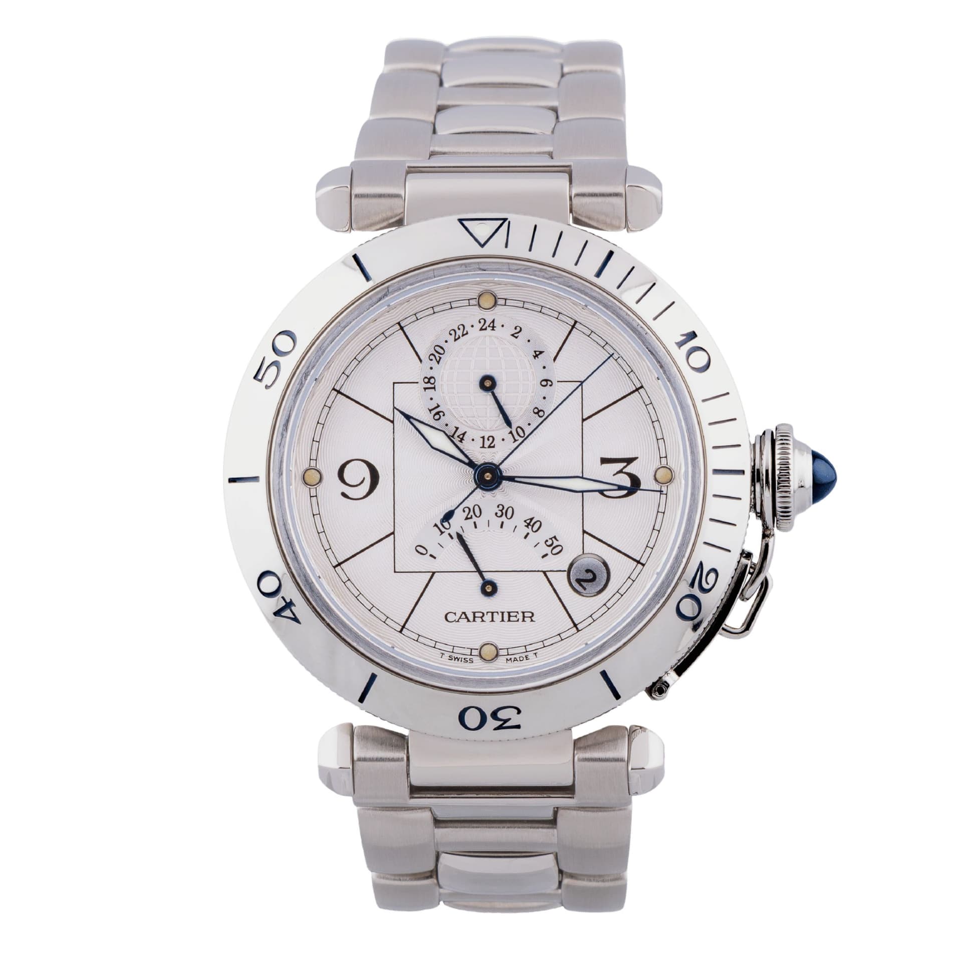 Cartier Pasha GMT Power Reserve — cadran blanc