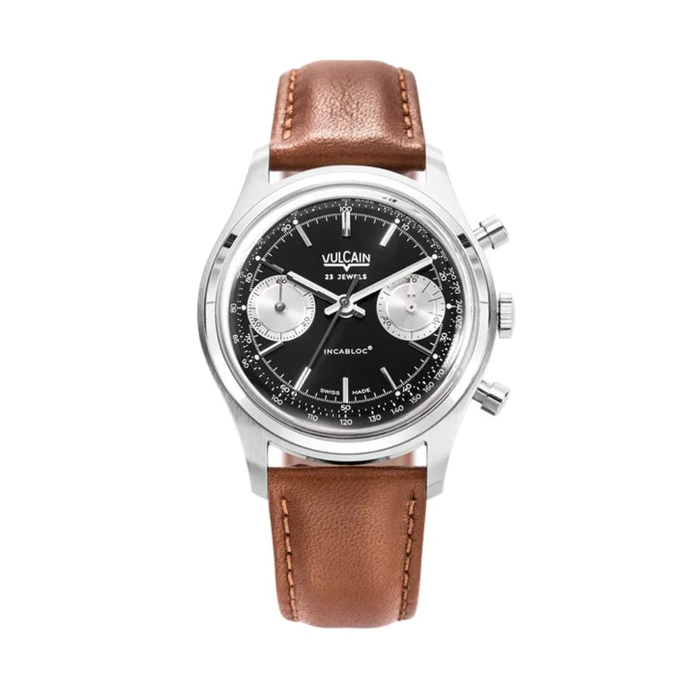 Vulcain Chronograph Noir et Argent- 38MM