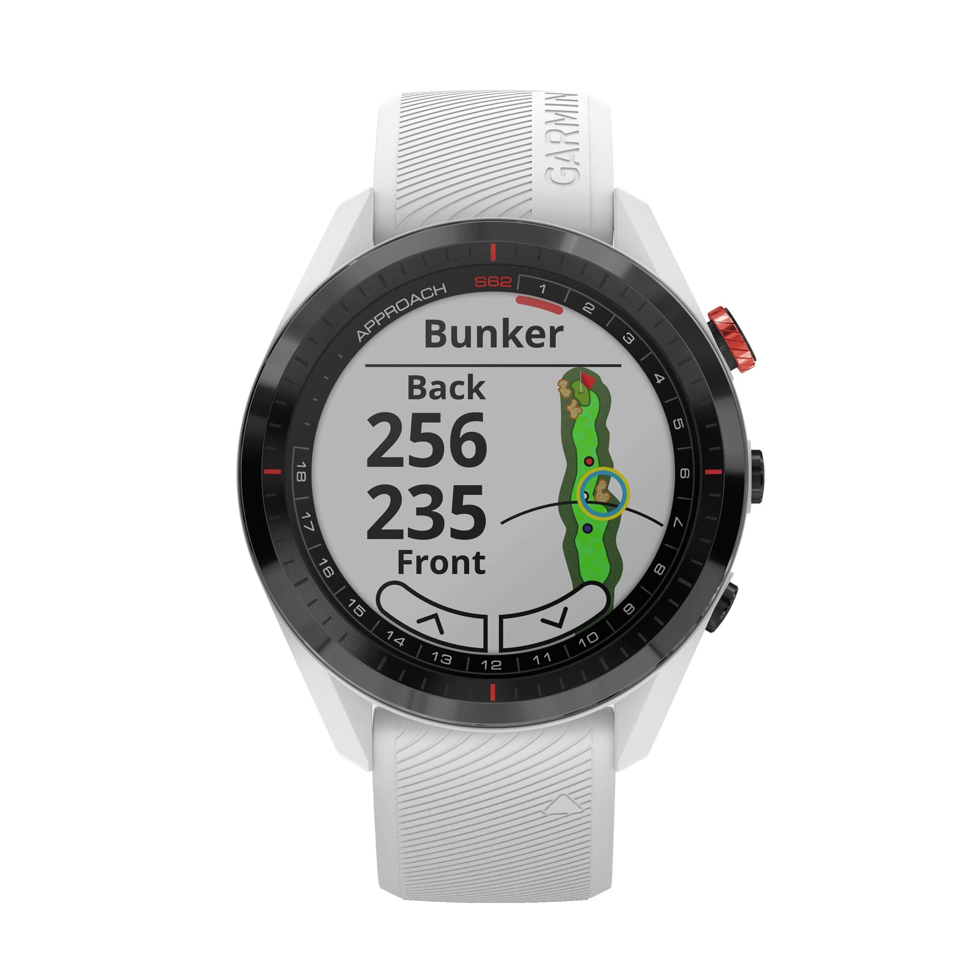 Garmin Montre Garmin Approach S62 Céramique noir bracelet silicone blanc 47 mm