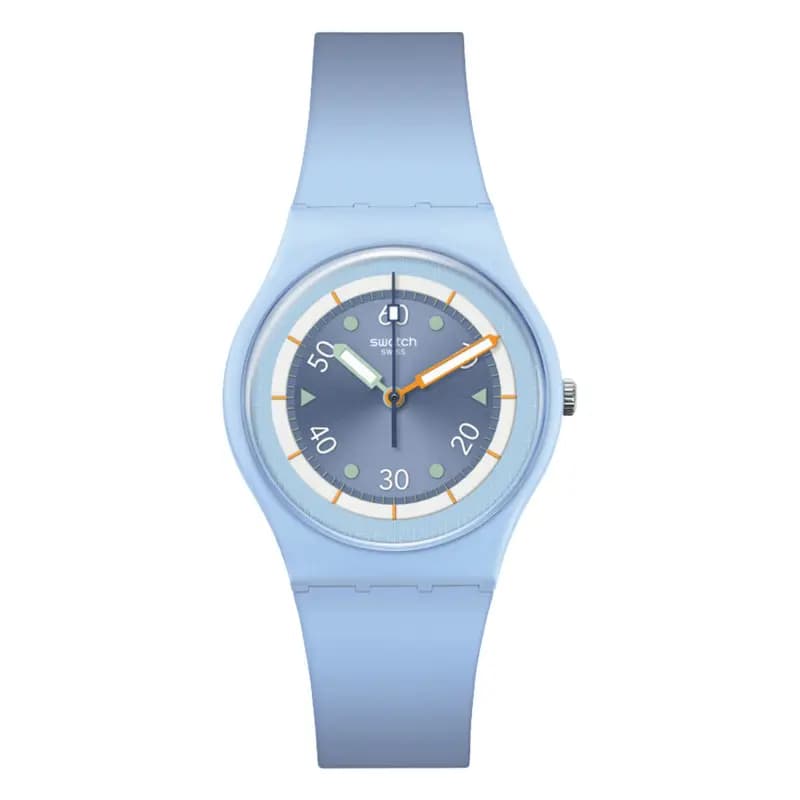 Swatch Frozen Waterfall — cadran bleu