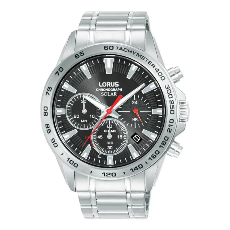 Lorus Montre Chronographe Quartz Solaire cadran noir RZ501AX9