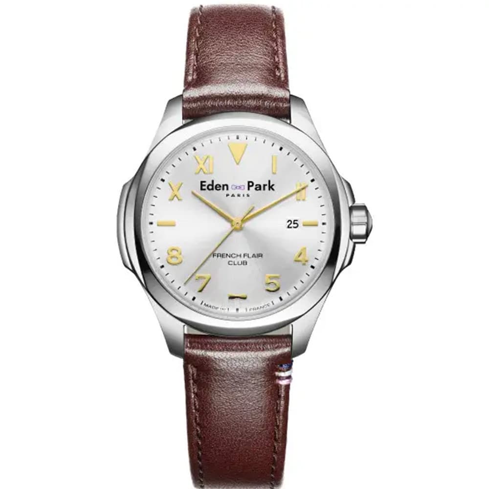Eden Park Montre Eden Park Collection Club en Cuir Marron
