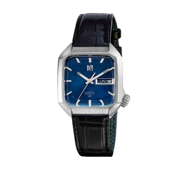 March LA.B Montre March LA.B AM2 Slim Electrique Ocean Alligator Noir