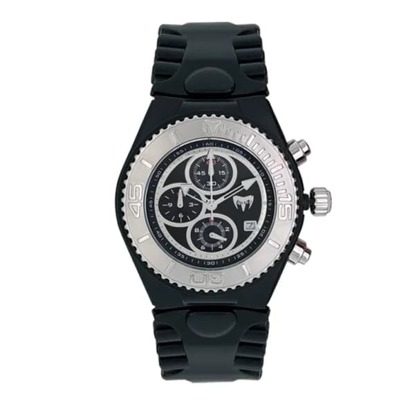 Daniel Gérard Montre Occasion Technomarine Quartz Bracelet Caoutchouc Noir