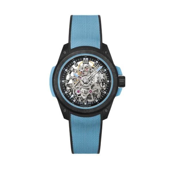 NORQAIN Montre Norqain Wild One Skeleton 39mm Sky Blue Bracelet Caoutchouc