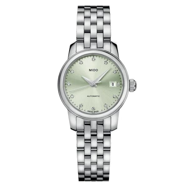 Mido Montre Mido Baroncelli Lady Twenty Five Auto Cadran Vert Bracelet Acier 25MM