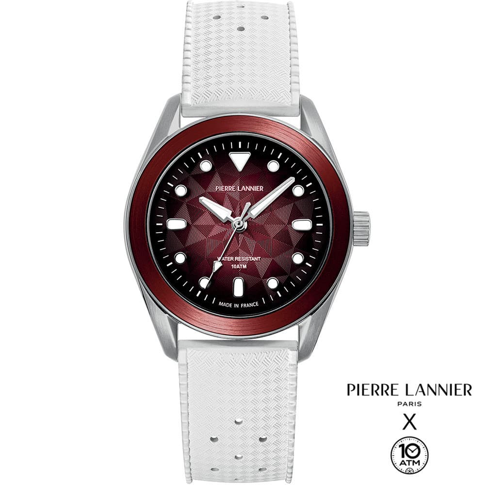 Pierre Lannier Montre Pierre Lannier Collection Bora en Caoutchouc Blanc