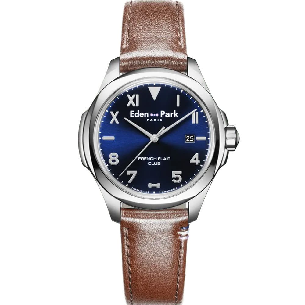 Eden Park Montre Eden Park Collection Club en Cuir Marron