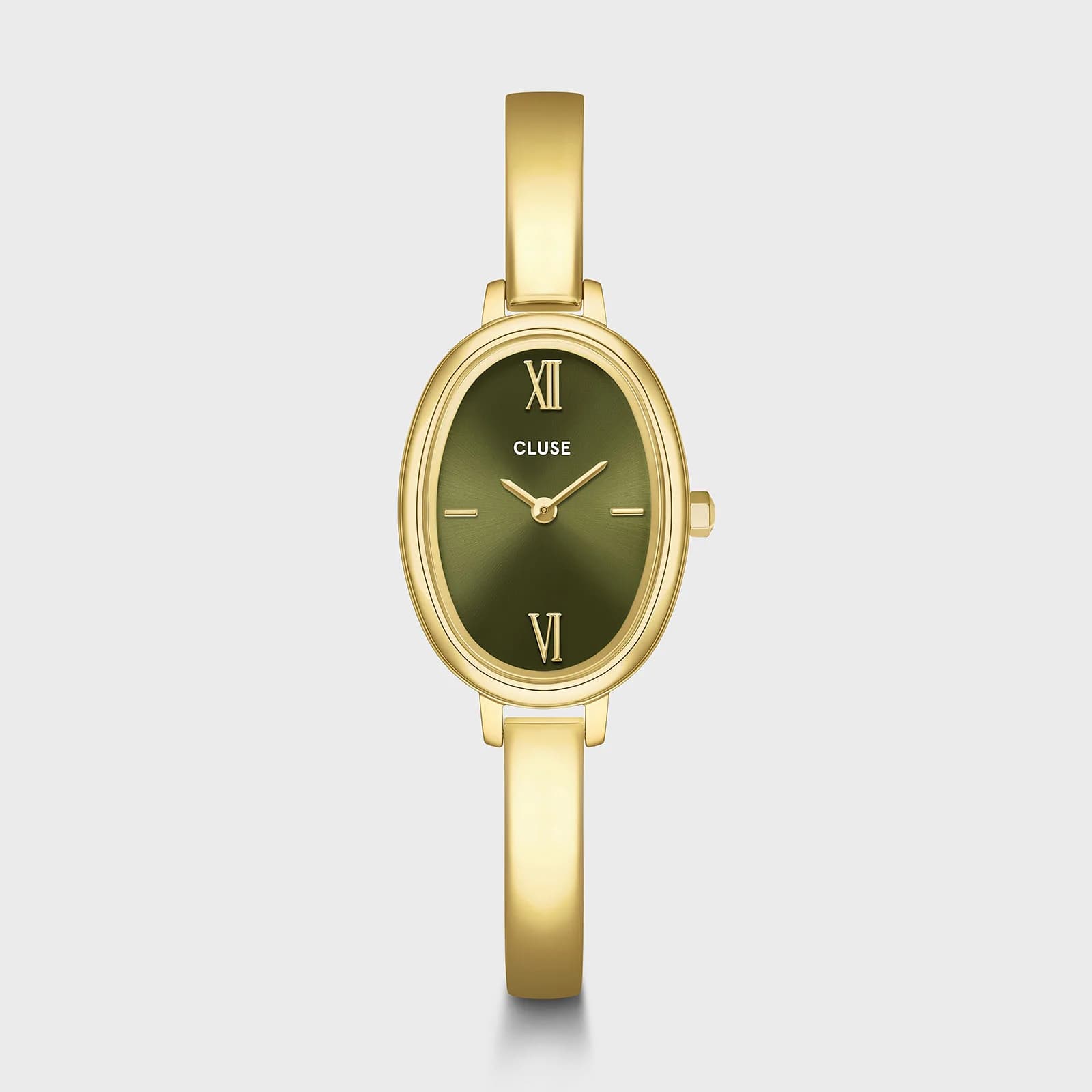 Cluse L'Ovale Watch Steel, Olive, Gold Colour