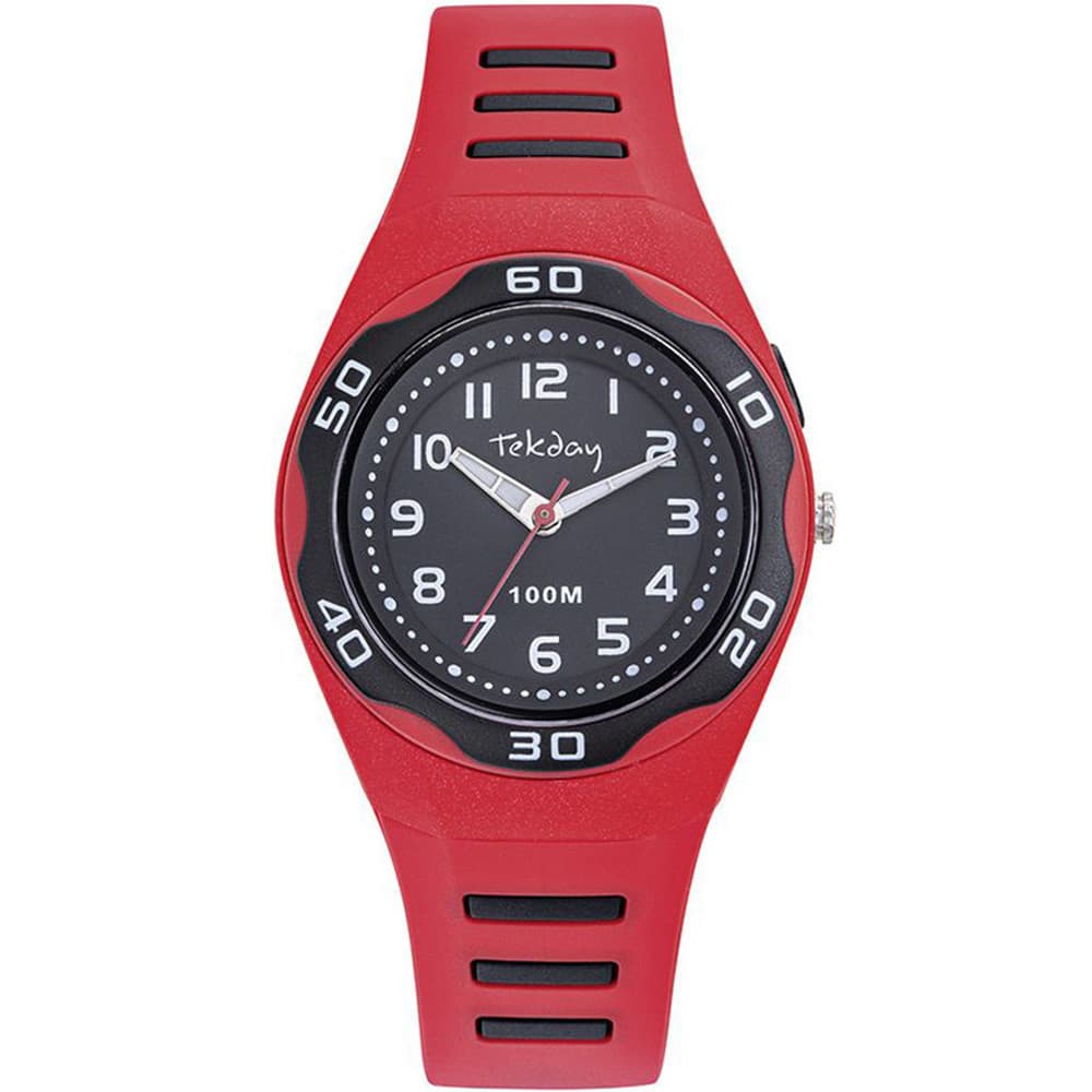 Tekday Montre Tekday en Plastique Rouge