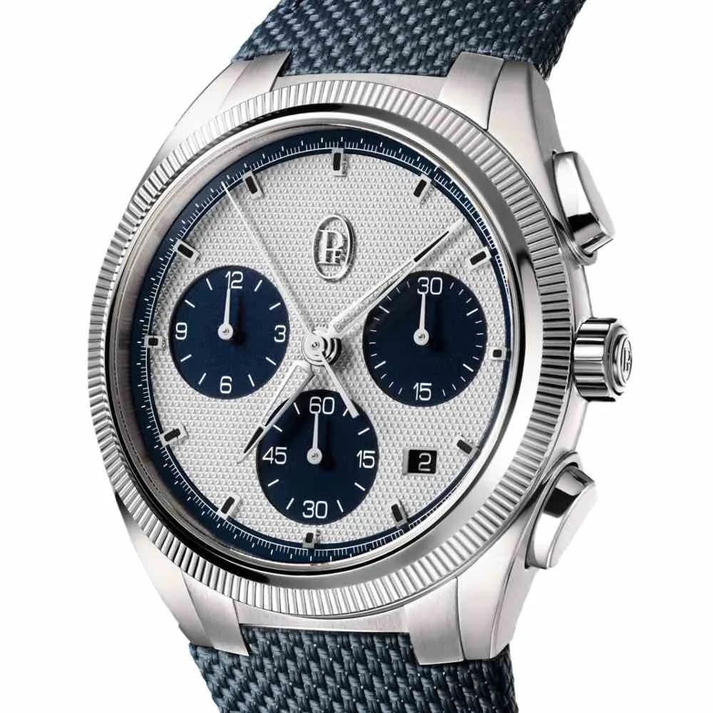 Parmigiani Fleurier Tonda Pf Sport Chronograph Steel Silver Milano Blue Cosc
