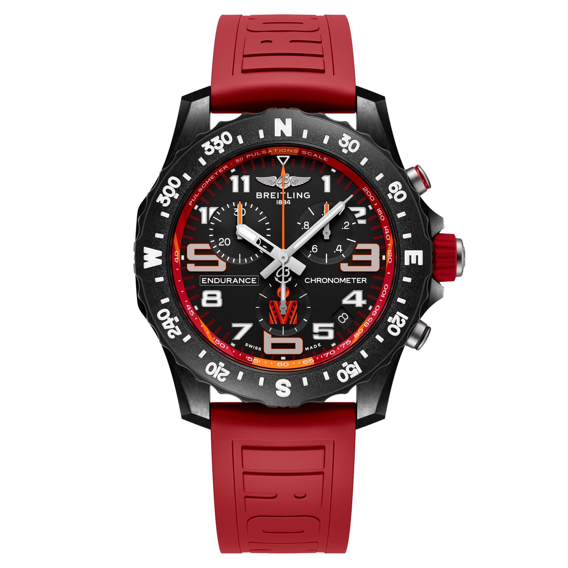 Breitling Montre Breitling Endurance Pro Edition IRONMAN® World Championship 2024 quartz chronographe cadran anthracite bracelet caoutchouc rouge 44 mm