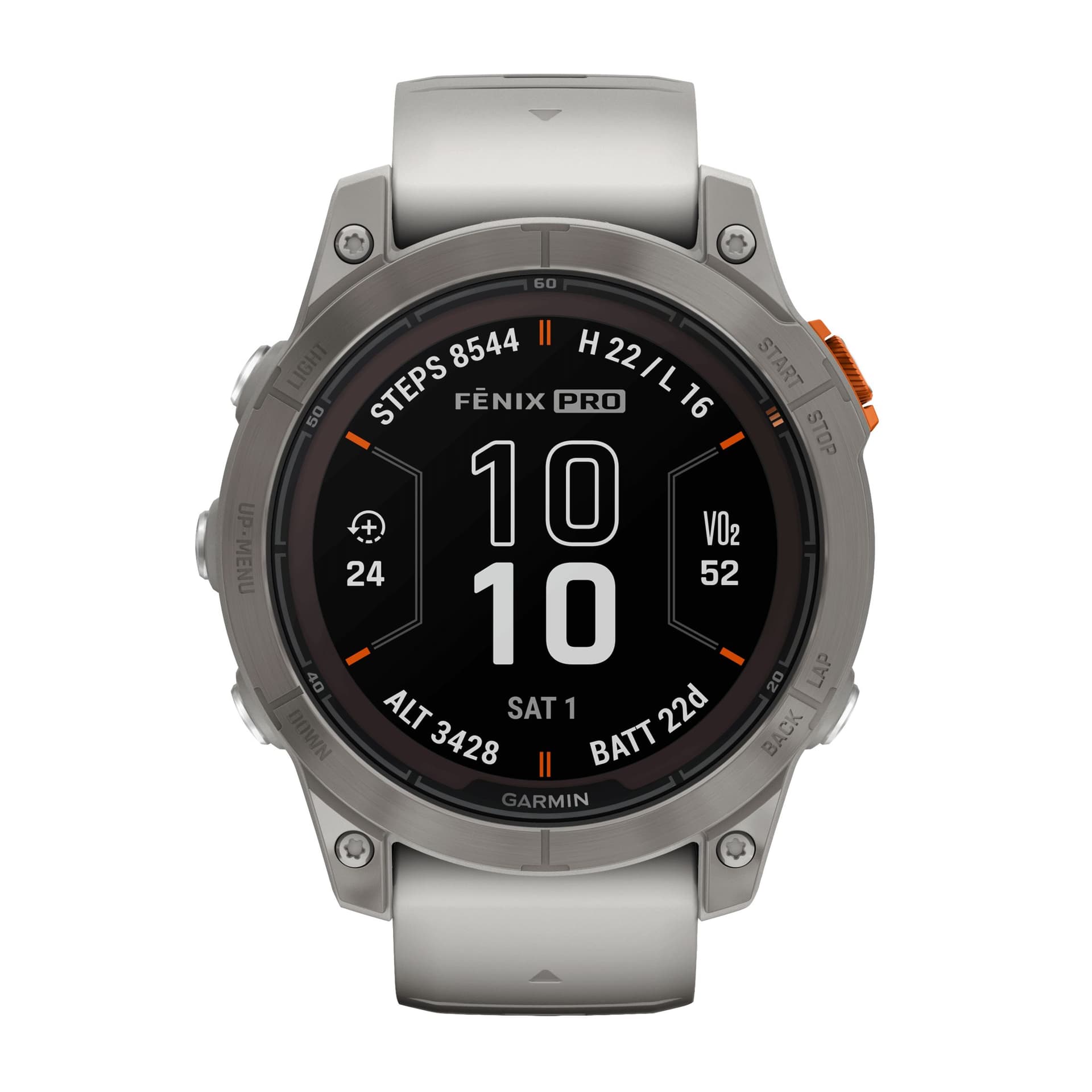 Garmin Montre Garmin Fénix 7 Pro Sapphire Solar Edition Titane bracelet silicone gris et orange 47 mm