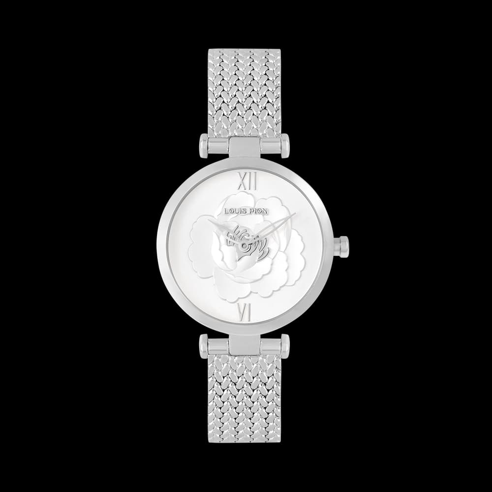 Louis Pion Montre quartz Femme Flore Blanc