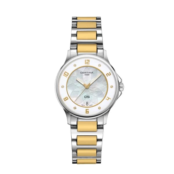 Daniel Gérard Montre Certina DS-6 Lady Quartz Cadran Nacre Serti Diamants
