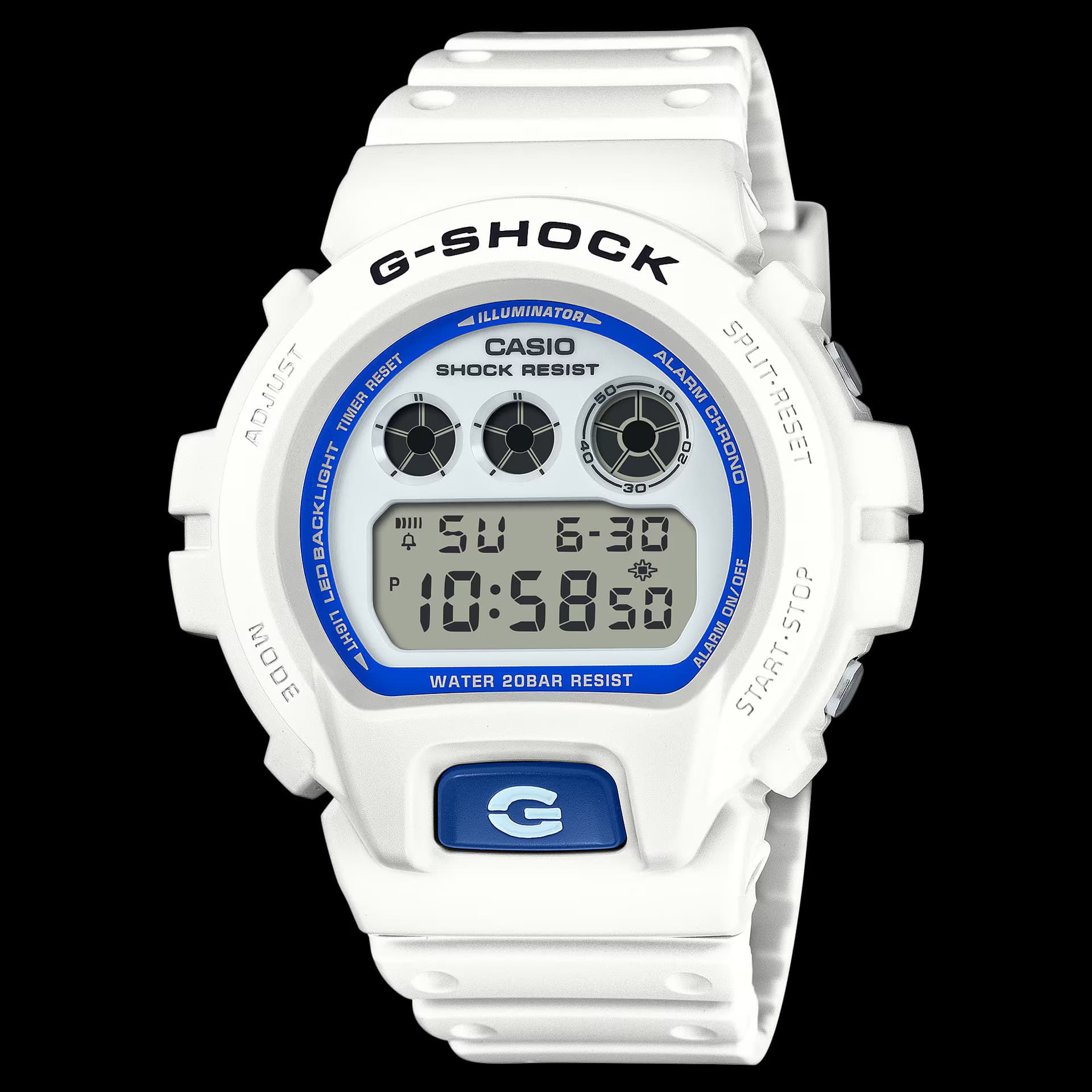 Casio G-Shock Classic Série 6900 — cadran blanc
