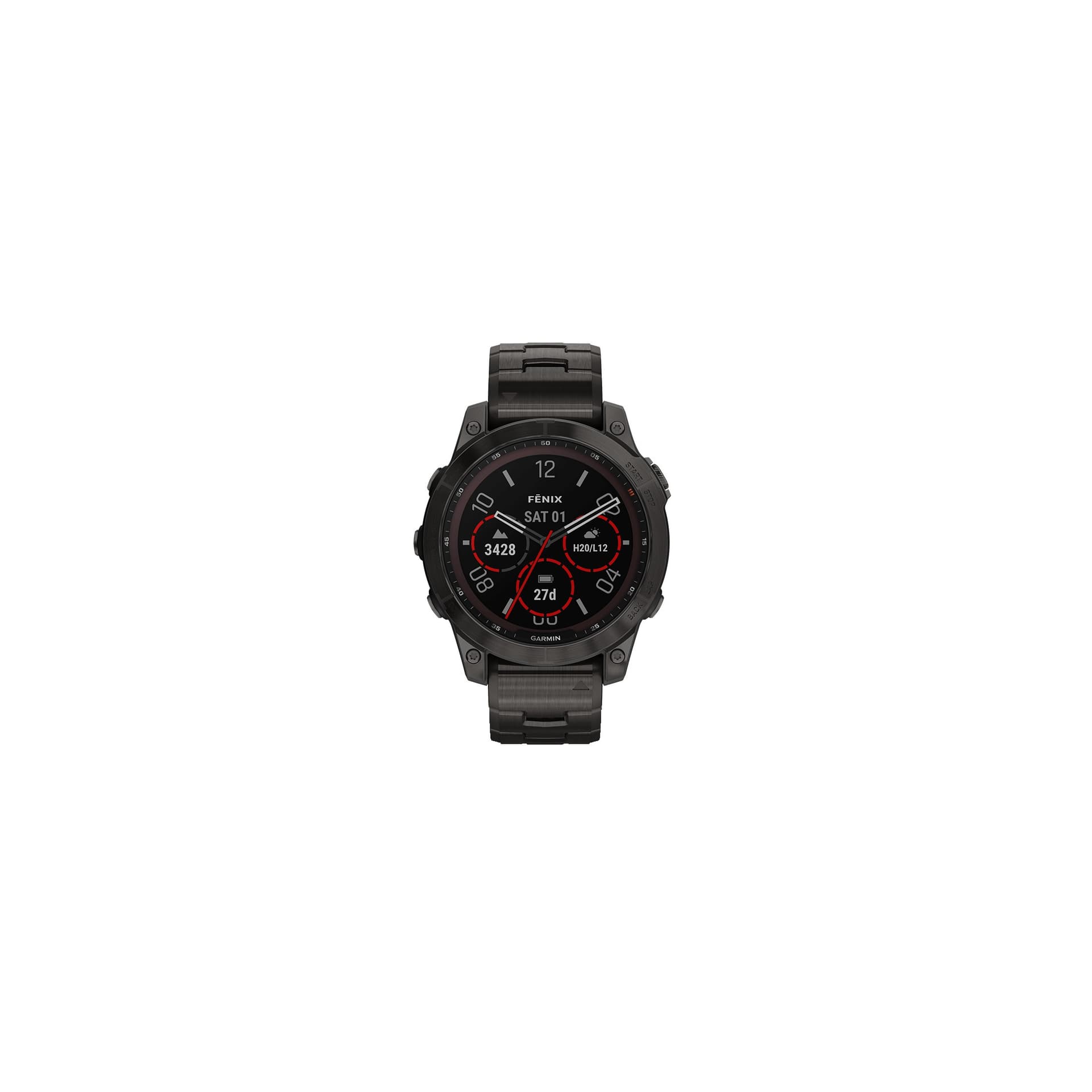 Garmin Montre Garmin Fénix 7 Sapphire Solar Titane Carbon Gray DLC bracelet titane Gray DLC 47 mm
