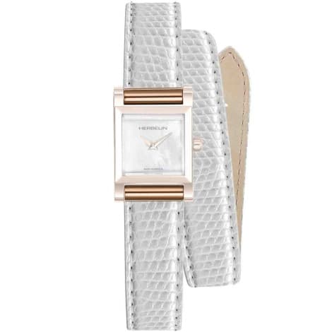 Michel Herbelin Bracelet montre interchangeable Double Tour Iguana Blanc Blanc - BRAC17048PR81